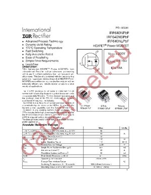 IRF640NSTRLPBF datasheet  